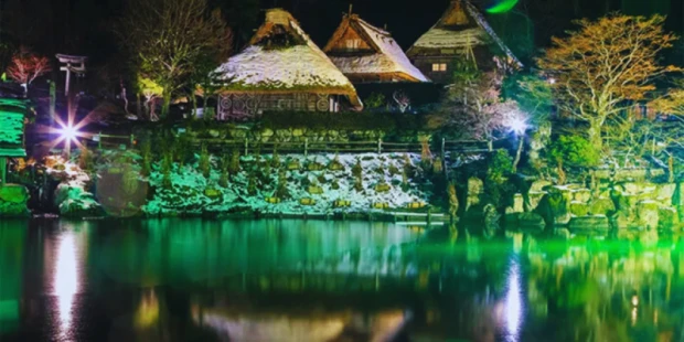 高山飛驒之里合掌屋點燈