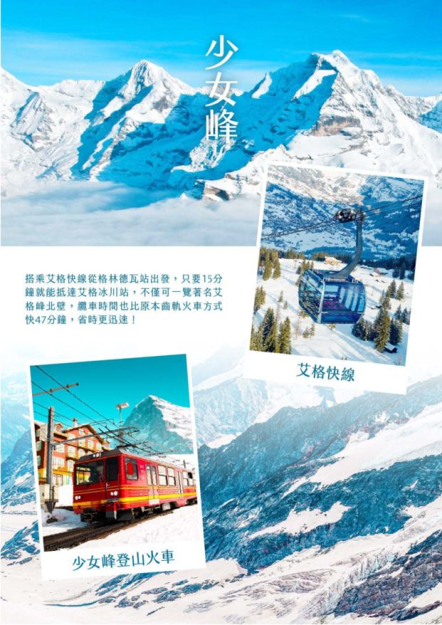 瑞士少女峰 阿萊奇冰川 少女峰登山火車